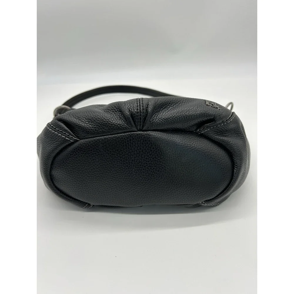 The Sak Black Leather Hobo Bag Shoulder Purse Pebbled Stitch Slouchy Medium